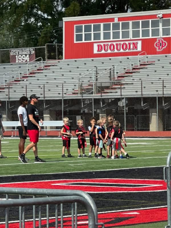 Flag football practice at DQYC